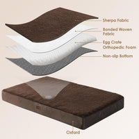 EHEYCIGA Orthopedic Dog Bed Large with Removable Washable Cover - 50*36*4 inches / Brown - image 4