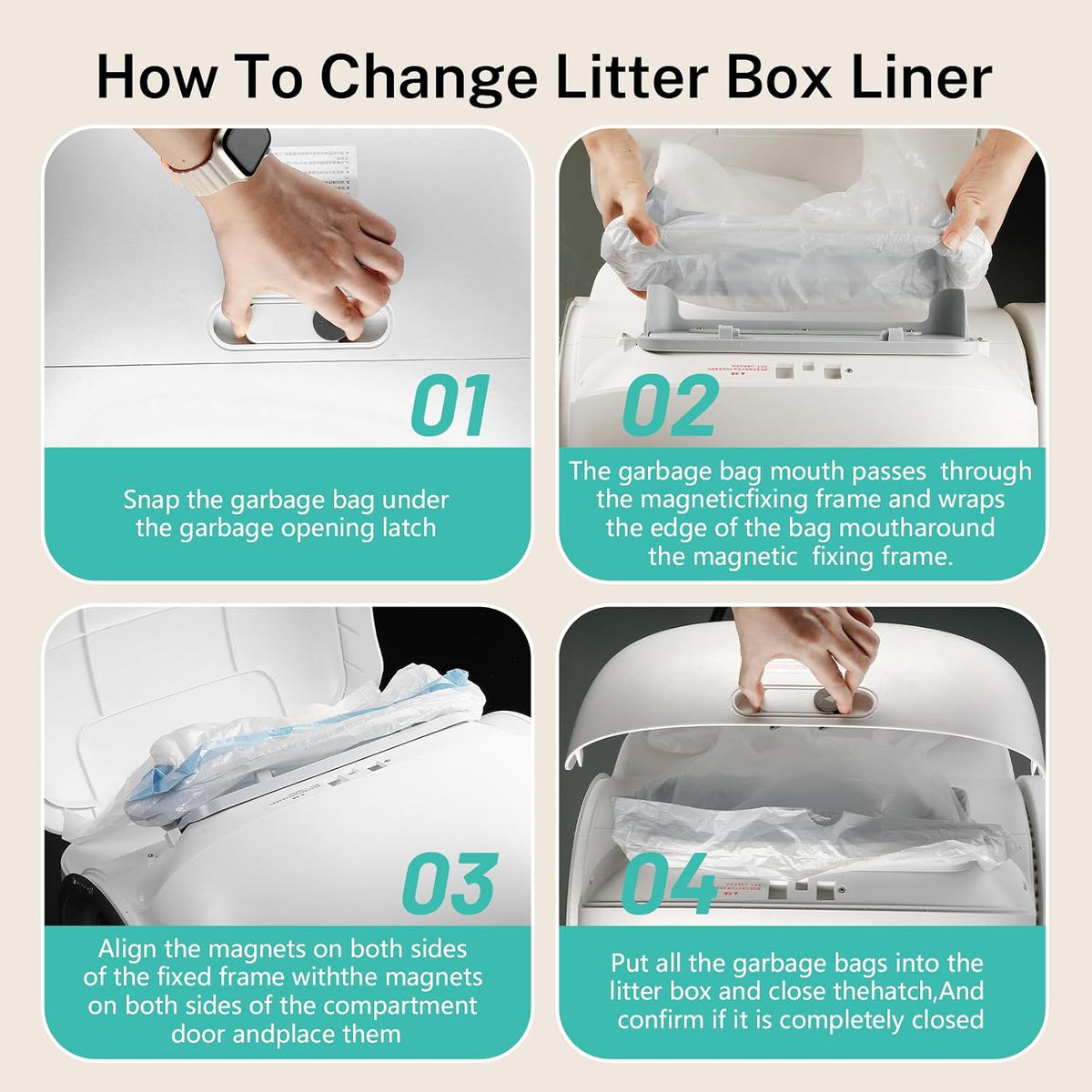 Automatic Litter Box, APP Control, 3 Rolls Litter Bag - image 2
