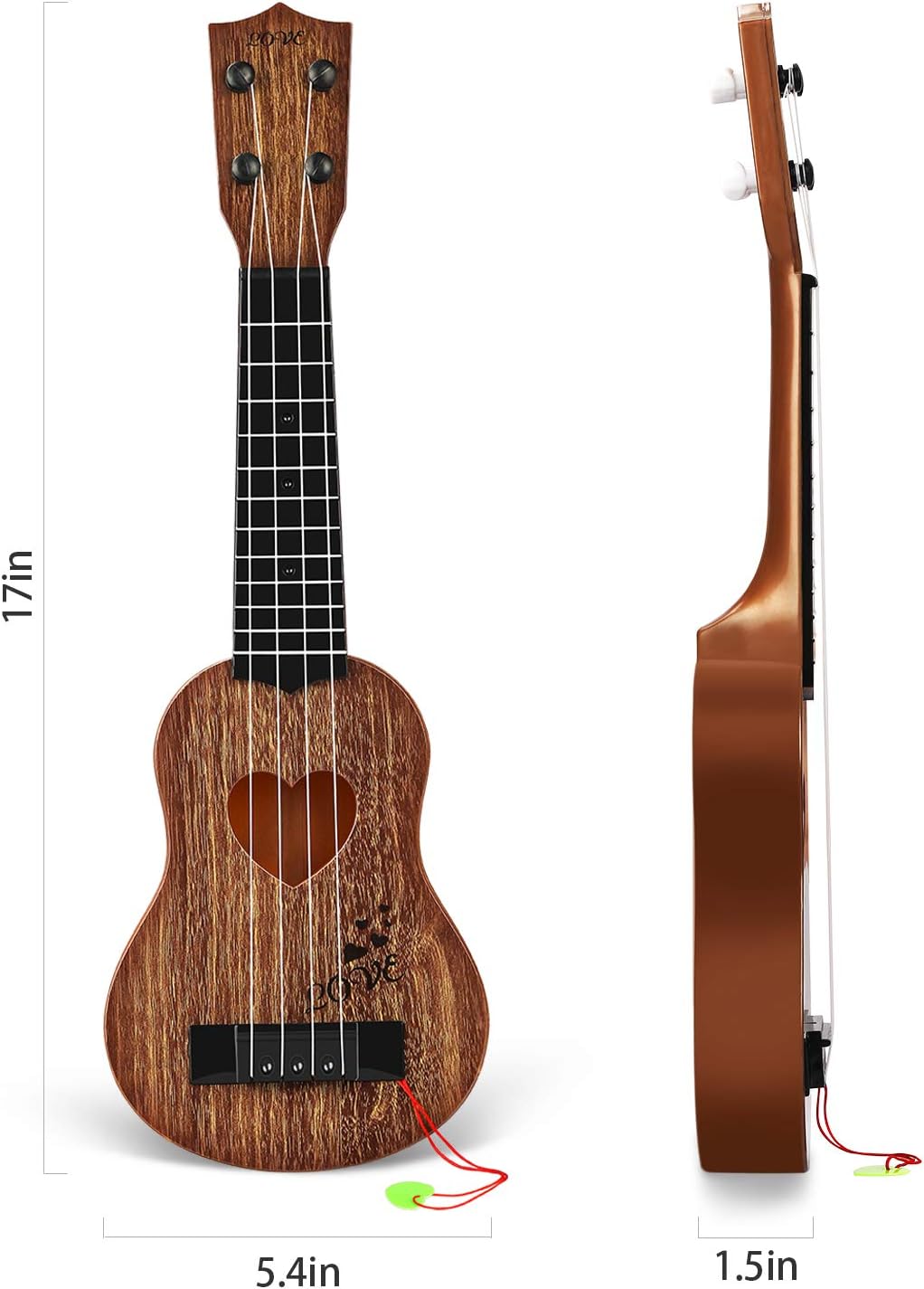 YEZI Toy Classical Ukulele Guitar Musical Instrument for Boys Girls – Fun for Kids & Family - Chestnut - image 4