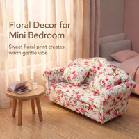 Cutemini white 1/12 scale dollhouse loveseat couch with pillows - view 17