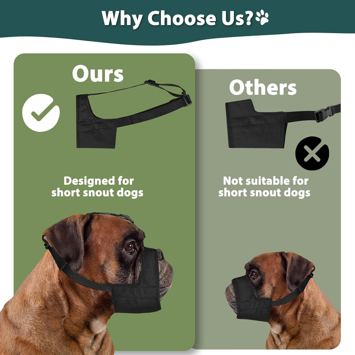 Soft Fabric Dog Muzzle for Pitbull Rottweiler Anti Fierce Biting – Essentials for Dogs - Black / XXL [Snout Cir: 12.5"-13.75"] - image 3