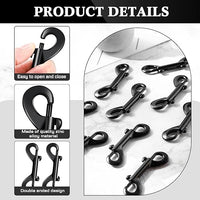 Hotop 30 Pcs 3.5 Inch Double Ended Bolt Snaps Hooks Zinc Alloy Trigger Chain Metal Clips Key Holder for Linking Key Chain Dog Leash Collar Pet Sling Feed Buckets(Black)