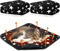 4 Pack Self Warming Cat Bed - Black / 12'' X 12'' / Square