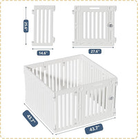 Dog Playpen with Door, DIY Shape Combination Puppy Pen,25.5" H 10-Panel Dog Fence,Non-Slip & Secure Pet Gate, Easy to Assemble