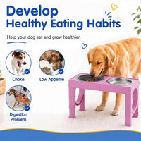 XIAZ Elevated Dog Bowls Large Breed Raised Dogs Bowl Stand - C-Pink / Mid - image 4