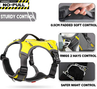 Fida Dog Harness, No-Pull Pet Vest with Saddle Bags Backpack - Small (Neck:14"-18";Chest:20"-22.5") / Yellow - image 3