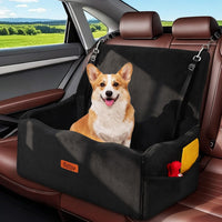 Dog Car Seat for Medium Dogs Up to 60 lb, Thick Cushion - Black / L
