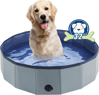 Foldable Dog Pool, Portable Pet Bath Tub and Kiddie Swimming Pool – Essentials for Dogs - 32"-S / Gray