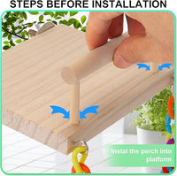 Kyouki Bird Perch Bird Cage Accessories Platform Swing - for Parrot,Parakeet,Budgies, Cockatiels, Lovebirds, Pacific Parrotlets,Chinchilla, Hamster - Sturdy Play Gym Exercise Stand