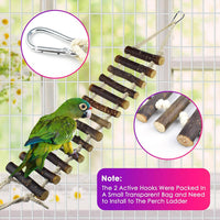 KATUMO Bird Toys, Parakeet Swing Parrot Ladder Cockatiel Perch Conure Hanging Bell Toys - Burlywood ladder set (7 IN 1) - image 3