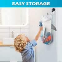 No Hole Mold Free Bath Toys for Toddlers 1-3, Water Toys for 6-12 Months Infants with Storage Bag, Baby Shark Toys for Pool, Bathtub, Beach, Shower, Tub, Kids Boys Girls Gifts