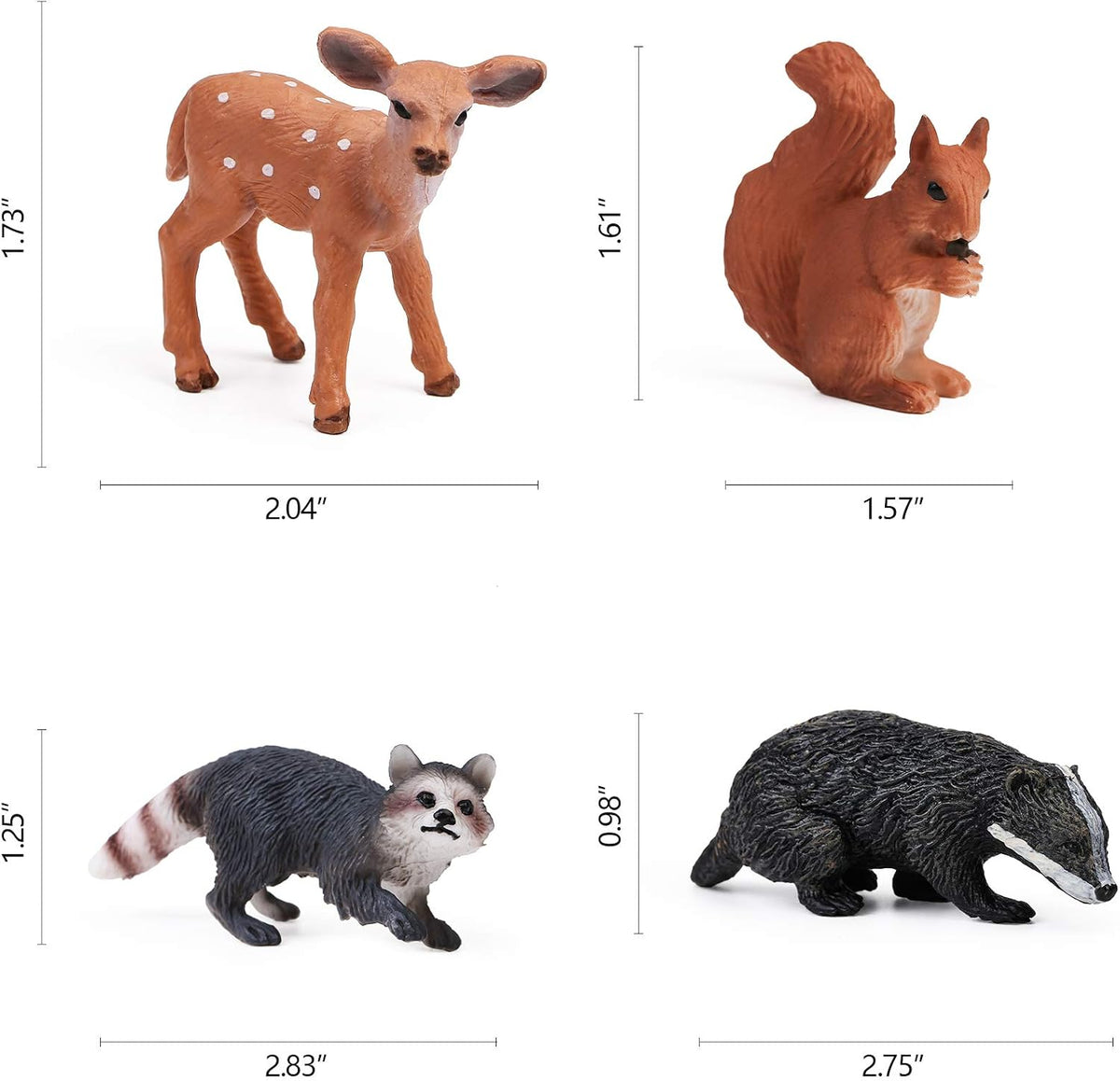 16PCS Forest Animals Baby Figures, Woodland Creatures Figurines - image 3