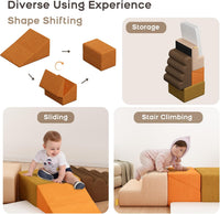 BanaSuper 6-piece foam climbing blocks playset for toddlers with soft fabric covers - view 6