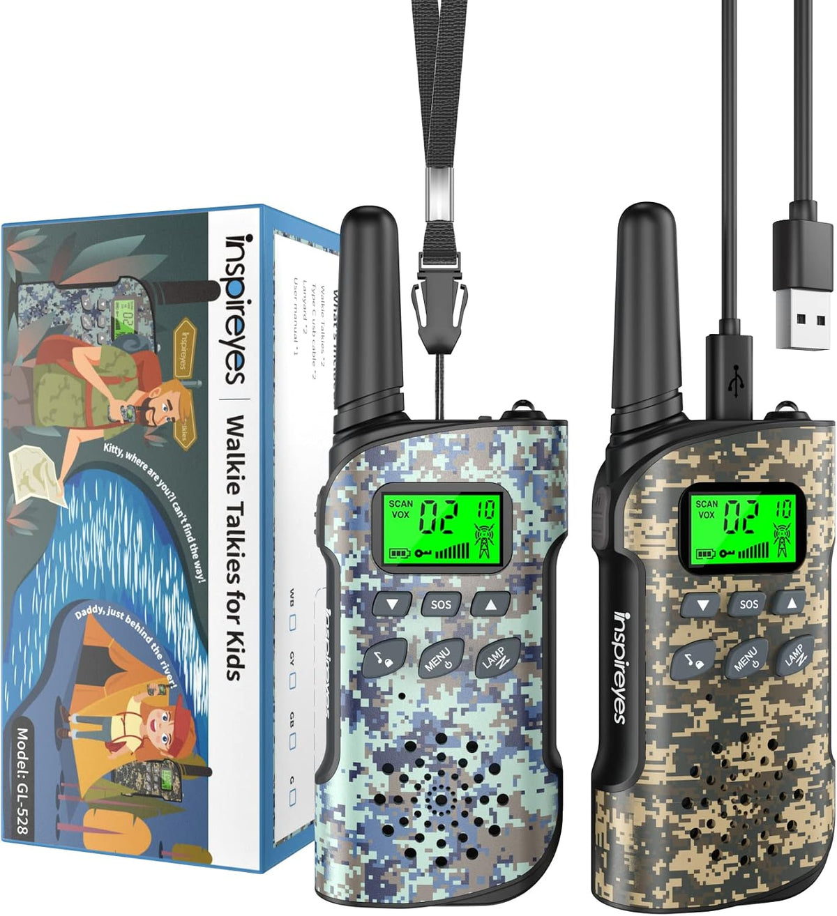 Inspireyes Kids Walkie Talkies - Adventure Scout / 2 Pack