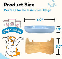 2 Pcs Cat Slow Feeder Bowl - Ocean Mist With Stand / 6.2'' - image 2