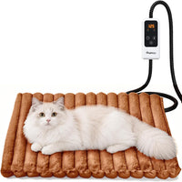 BurgeonNest Cat Heating Pad, Indoor Heated Cat Bed - Brown / M: 18 x 16 inches