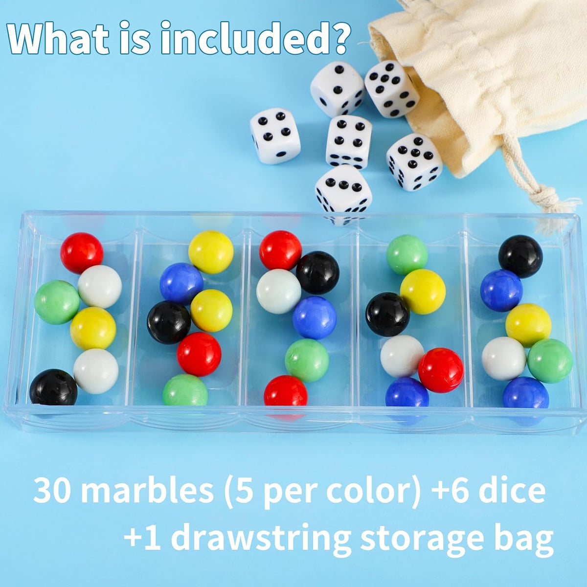 30 Wahoo Board Game Replacement Marbles 5 Each of 6 Colors - 0.63 inches - image 3