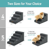 COZY KISS Dog Stairs for Small Dogs - Slope-Charcoal Grey / 5 / 17.7x29.5x17.7 inch - image 3