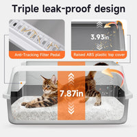 Stainless Steel Cat Litter Box with Lid - Soft Gray / M / 1 - image 2