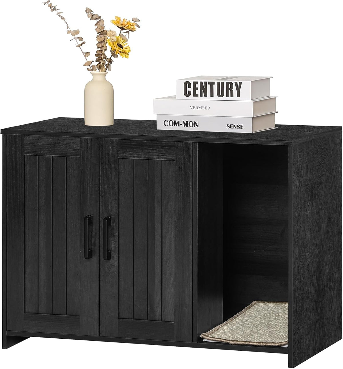 Cat Litter Box Enclosure, with Scratching Mat - Dark Grey / 27.6"L x 18.2"W x 19.6"H