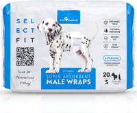Paw Inspired Select Fit Male Dog Wraps, Wetness Indicator - Small