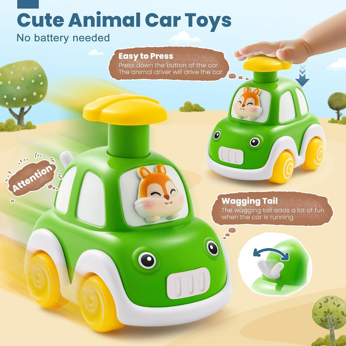 TooyBing Press and Go Car Toys for Toddlers 1-3 - image 3
