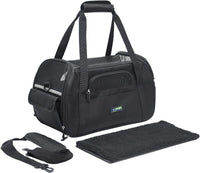 JESPET Soft-Sided Airline-Approved Dog & Cat Carrier Travel Bag – Essentials for Cats - 17.0"L x 9.0"W x 11.5"H / Black - image 4