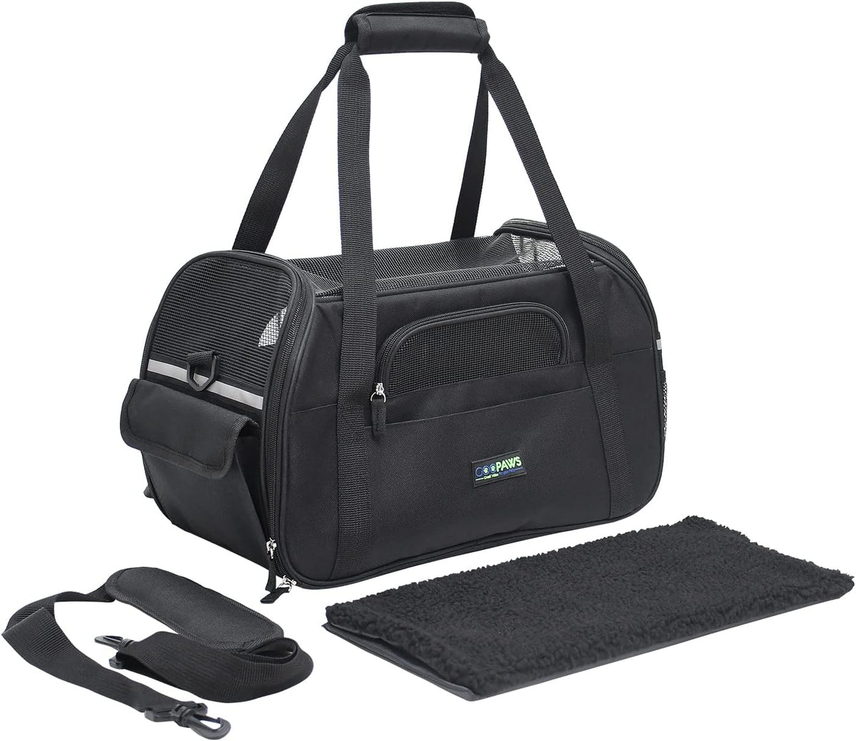 JESPET Soft-Sided Airline-Approved Dog & Cat Carrier Travel Bag – Essentials for Cats - 17.0"L x 9.0"W x 11.5"H / Black - image 4