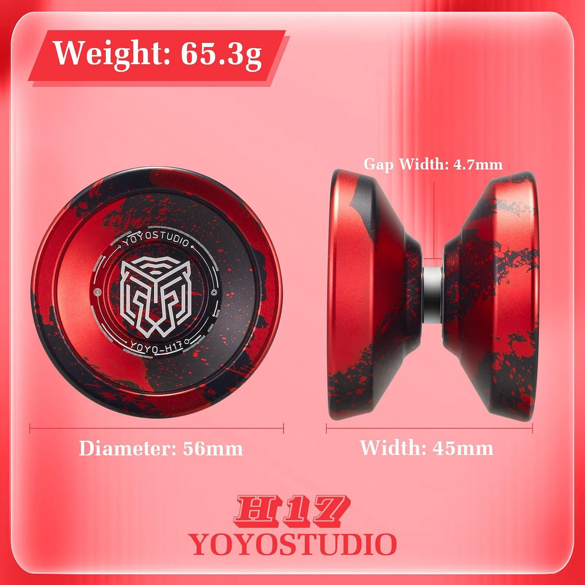 YOYOSTUDIO H17 dual purpose aluminum trick yoyo with strings, glove and case - view 16