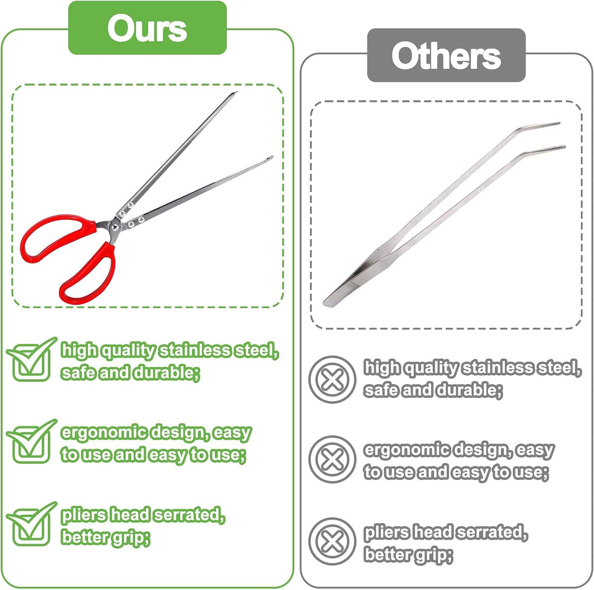 Snake Feeding Tongs,15 Inch Reptile Feeding Tongs,Extra Long Large Tweezers for Corn Ball Python - 2PCS - image 4