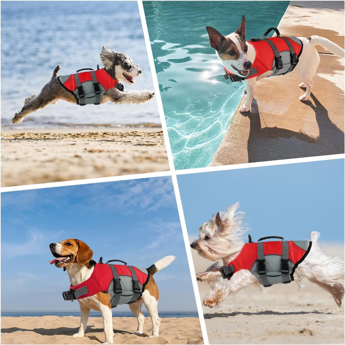 Mklhgty Hawaiian Dog Life Jacket - Red / Large - image 4