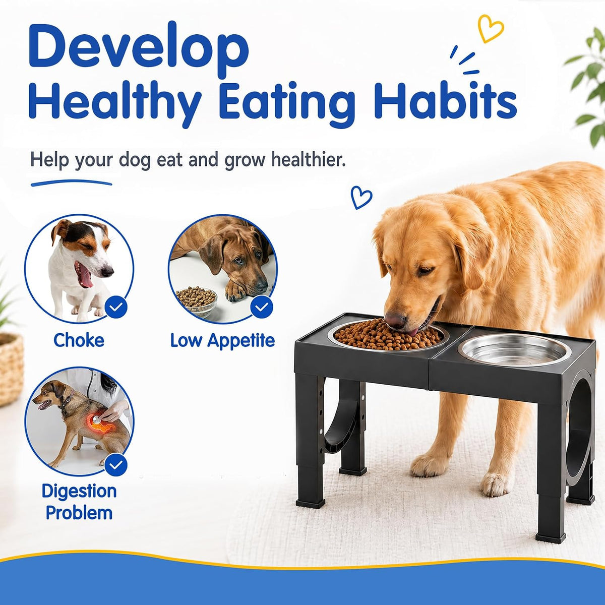 XIAZ Elevated Dog Bowls Large Breed Raised Dogs Bowl Stand - A-Black / Basic - image 4