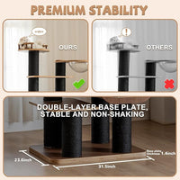70.8'' Tall Luxury Cat Tree,All i,ne One Black Walnut Wood Modern Cat Tower for Indoor Large,Huge Multi-Level Cat Furniture with Scratching Posts,Condo,Cushion,Clear Bowl,Platform for Home Decoration