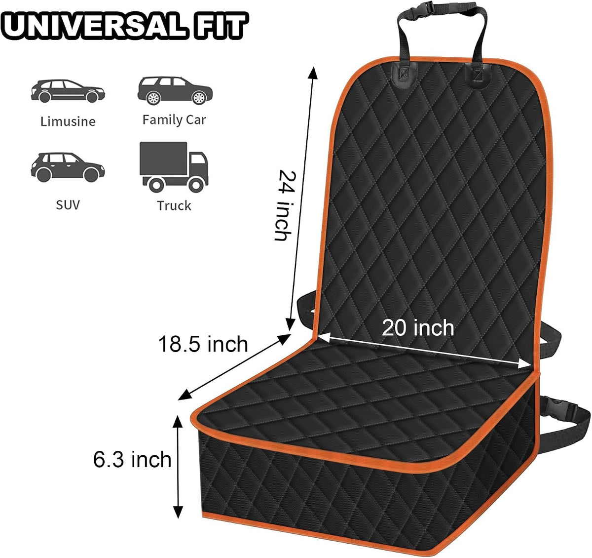 2 Packs Car Front Seat Cover for Dogs - 2 Pack-Orange / 2pack - image 3