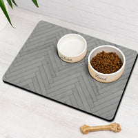 Dog Food Mats for Floors Absorbent, Pet Cat Food Mat - S(12"×20") / 01-Light Grey