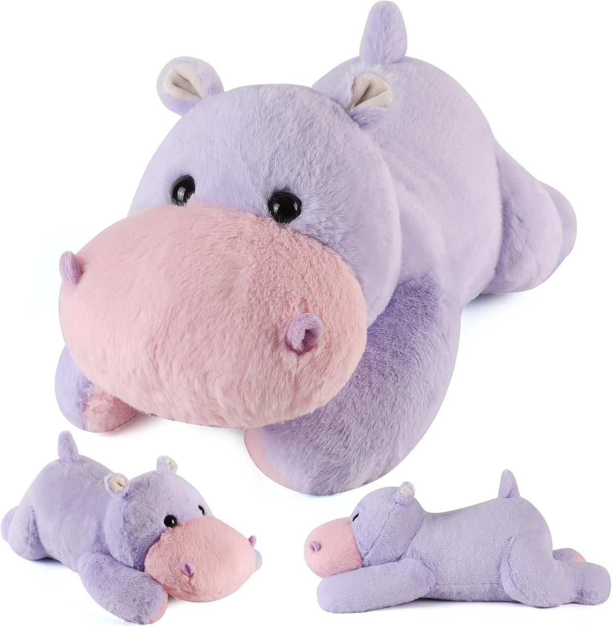 meowtastic Dog Weighted Stuffed Animals, Plush Pillow for Kids – Fun for Kids & Family - Purple Hippo / Medium / Hippopotamus