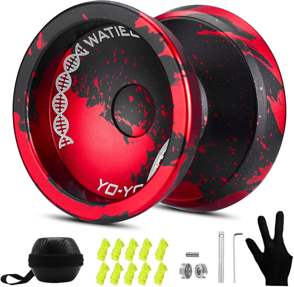 C130 YoYo Professional Responsive Yo yo Bearing for Kids Beginner - Black Red Yoyo