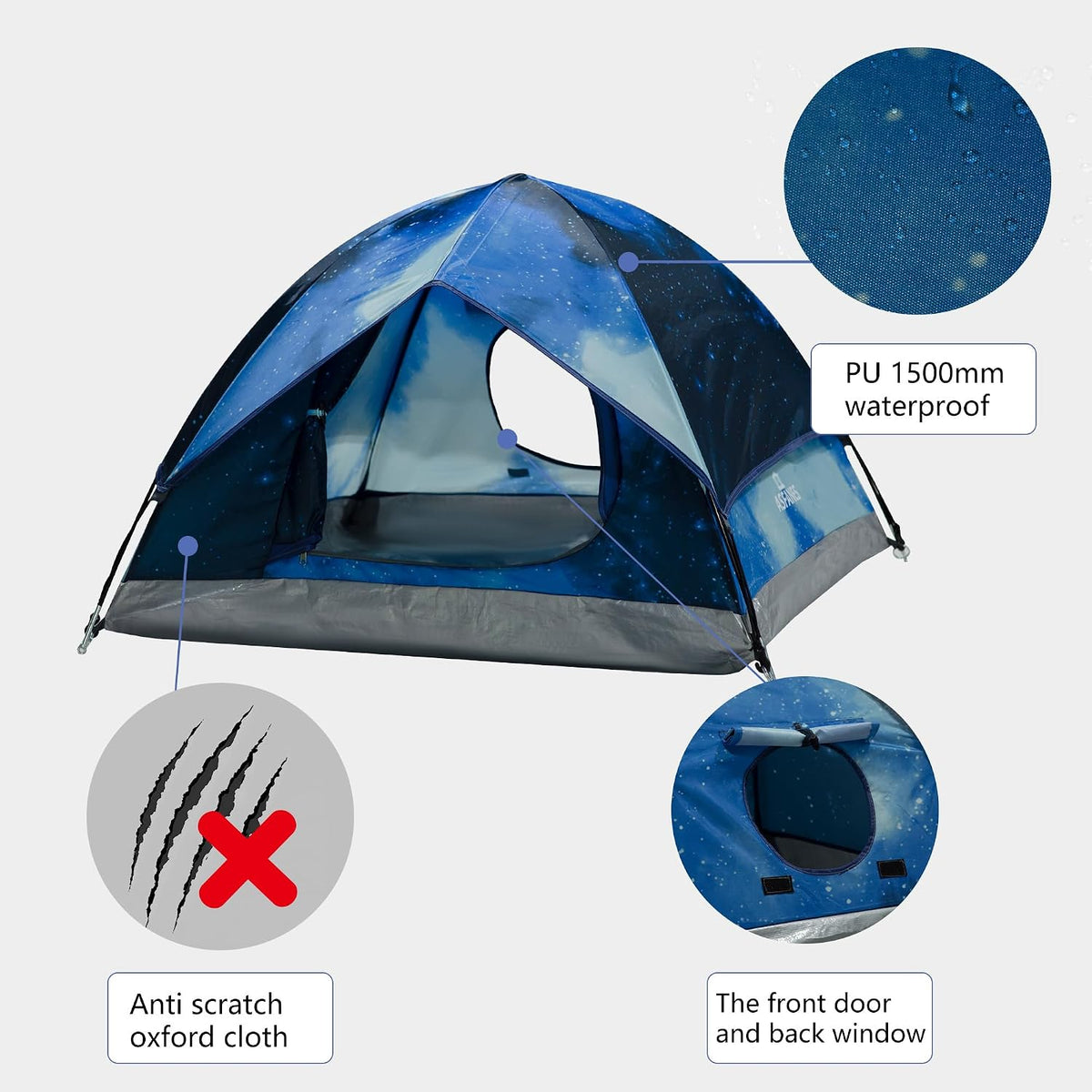 ASFANES Foldable Pet Tent for Medium Dogs & Cats - Navy Blue / M - image 3