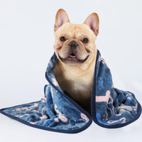 Luciphia 1 Pack 3 Blankets Fluffy Premium Fleece Pet Blanket Flannel - 41x31 inch (Pack of 3) / Khaki/Blue/Navy Bone - image 2