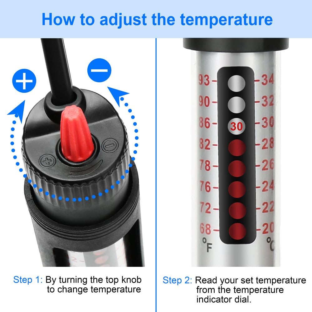 DaToo 50 Watt Aquarium Heater Submersible Adjustable Temperature Fish - 100Watt - image 3