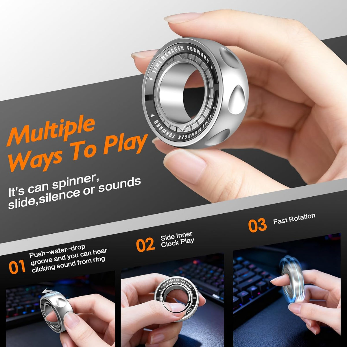 INNÔPlus Fidget Spinner for Adults - Grey - image 3