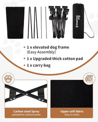 KingCamp Elevated Dog Bed for Large Dogs, Outdoor Raised Cooling Pet Cot Bed with Washable Breathable Mesh & No-Slip Feet Perfect for Camping, Backyard, Indoor Use (L, Black)