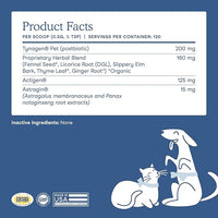Fera Pets Postbiotics Plus Prebiotics for Dogs & Cats - with Slippery Elm - Promotes Optimal Digestive Health & Inflammatory Response - Enhances Immunity - 120 Scoops