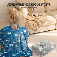 Luciphia 3 Pack Cute Dog Blankets Soft Fleece for Small Puppy Cat - Barking Bones / 23x16 inch (Pack of 3) - image 2