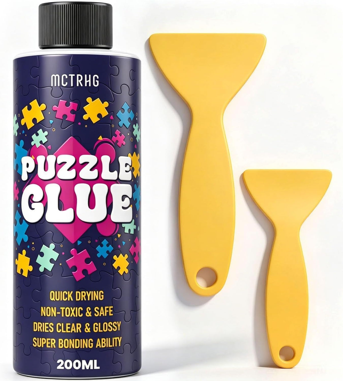 Clear Jigsaw Puzzle Glue with Applicators, Quick-Dry - 200ML