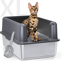 Stainless Steel Cat Litter Box - Dark Gray (Pack of 1)
