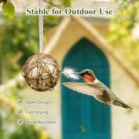 GUTE Globe Hummingbird Nesters 2Pcs Natural Material Refillable Ball – Essentials for Birds - Light Yellow&White / 2Pack - image 4