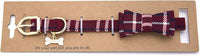 Puppy Collars for Small Dogs - StrawberryEC Adjustable Puppy Id Buckle Collar Leather. Cute Plaid Red Bowtie Dog Collar (Bow-Red)