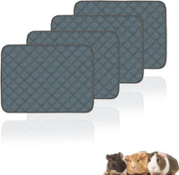 4 Pack Guinea Pig Cage Liners Washable Guinea Pig Bedding Reusable - Dark Grey / 24" x 18" (4 Pack)