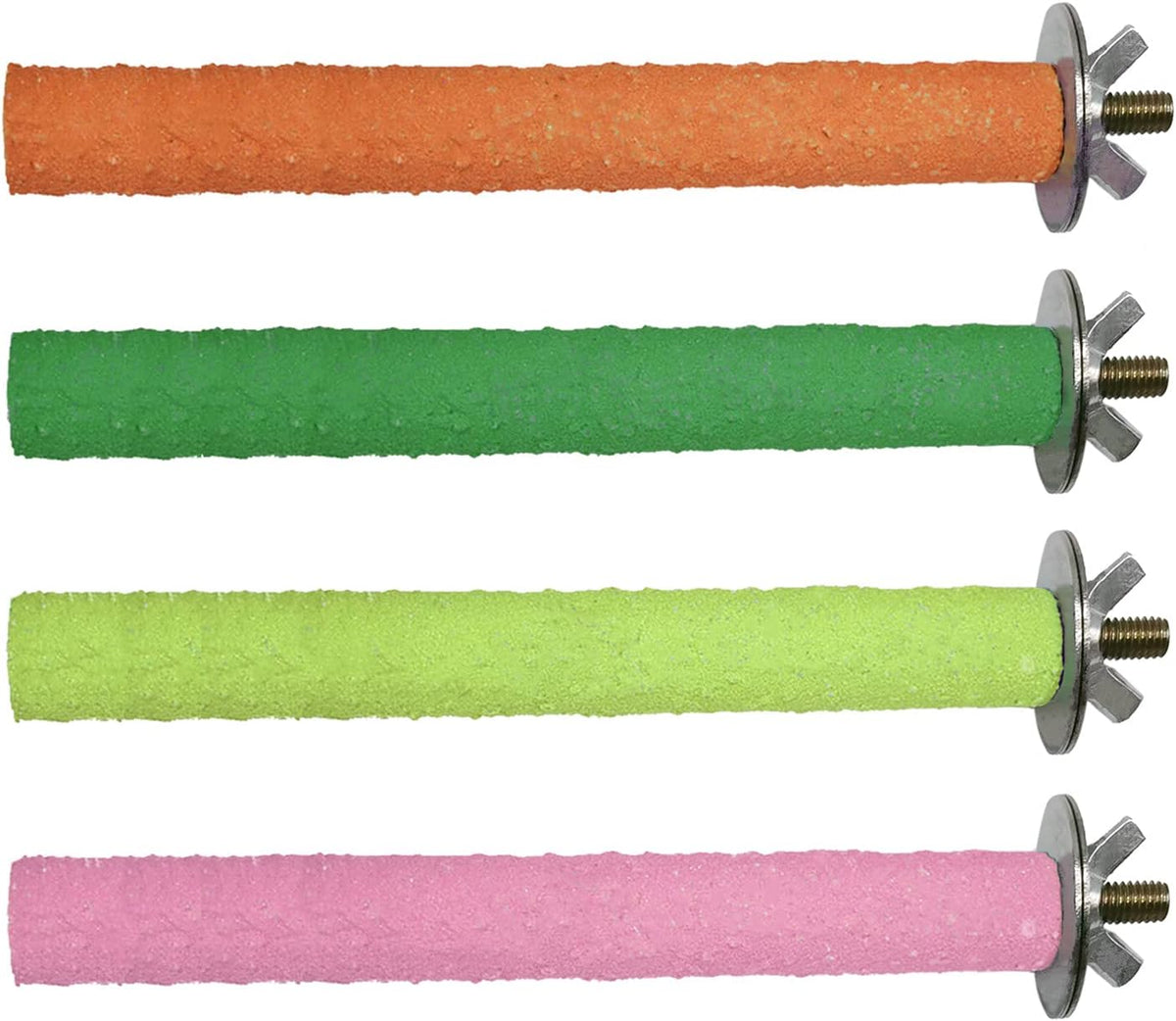 4PCS Wooden Bird Perch Stand Toys 7.9x0.8in for Parakeet Cage - S(5.5inch)